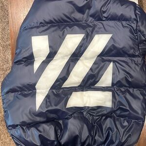 YoungLA Dark Blue Puffer Jacket with White Logo